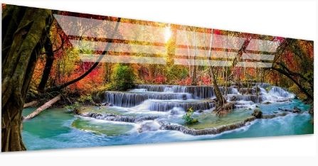 Karo-art Acrylglas Schilderij - Waterval - 90x60cm