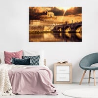 Schilderij - Prachtig zicht op het oude Rome, Italië, Premium Print - 70x50 cm