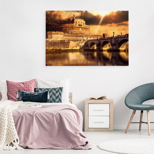 Schilderij - Prachtig zicht op het oude Rome, Italië, Premium Print - 70x50 cm