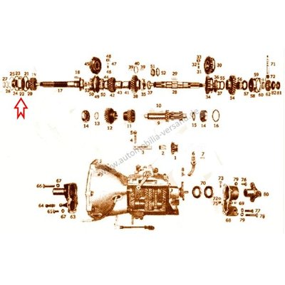 Groove bearing transmission main shaft