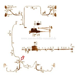 Distribution piece brake line rear