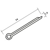 Goupilles fendues, 1.8, 34mm de long (20pcs)