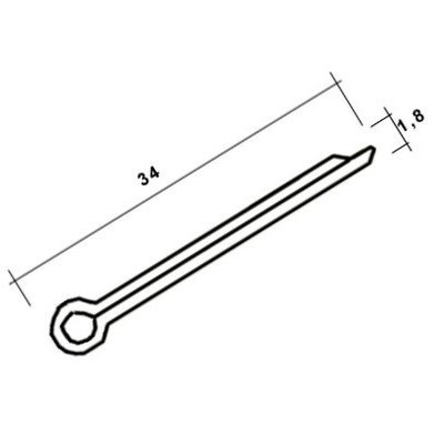 Splitpennen, 1,8, 34 mm lang (20 stuks)