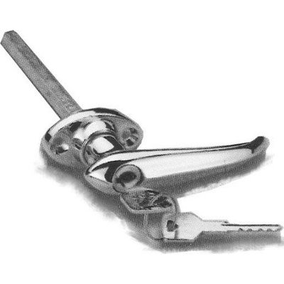 Türgriff verchromt mit Schloss 8 mm vierkant und 2 Schlüssel für Oldtimer  L29981, Wamaat GmbH