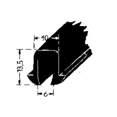 Rubber profiel voorste plaat 170V