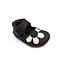Baby Paws babyslofjes Amanda donkerbruin met gouden bloem