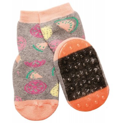 Ewers anti-slip sokken Stoppi vruchten grijs