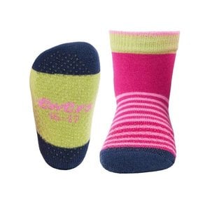 Ewers anti-slip sokken krabbelfix streepjes fuchsia