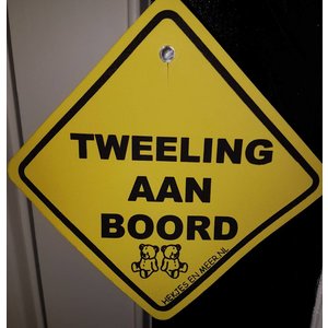 Bordje Tweeling aan boord