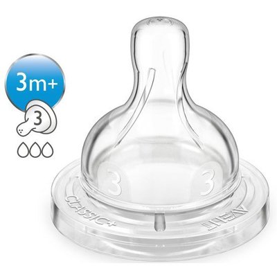 Philips Avent Classic+ SCF633/27 - Speen voor normale toevoer 3m+ - 2 stuks