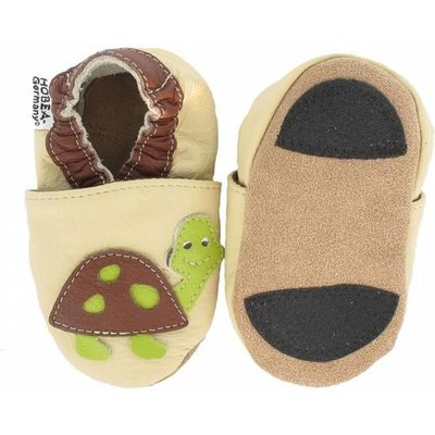 Hobea - babyslofjes - loopslofjes - schildpad - beige