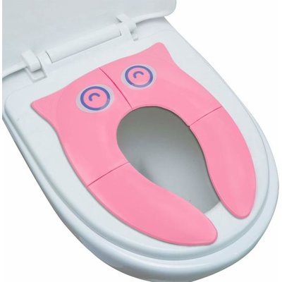 Toiletverkleiner opvouwbaar roze uil