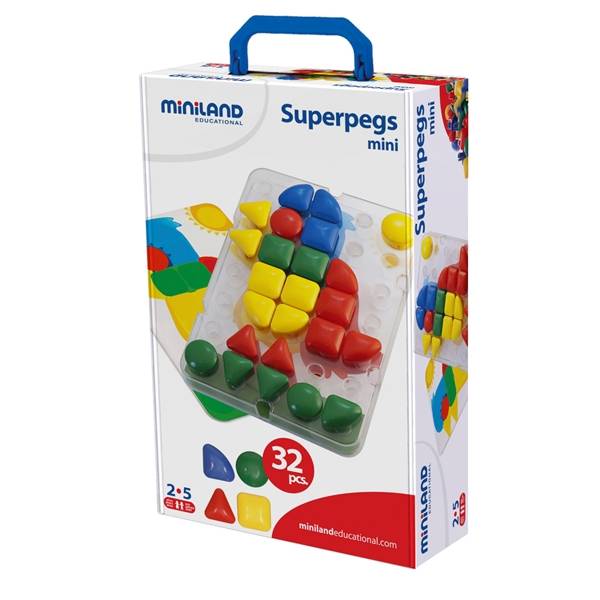 Mozaiek Superpegs, Miniland, voor de allerkleinsten, op voorraad Educatief Speelgoed