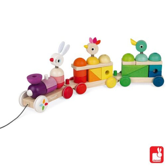 Janod Houten speelgoed -Zigolos - Grote houten Trein