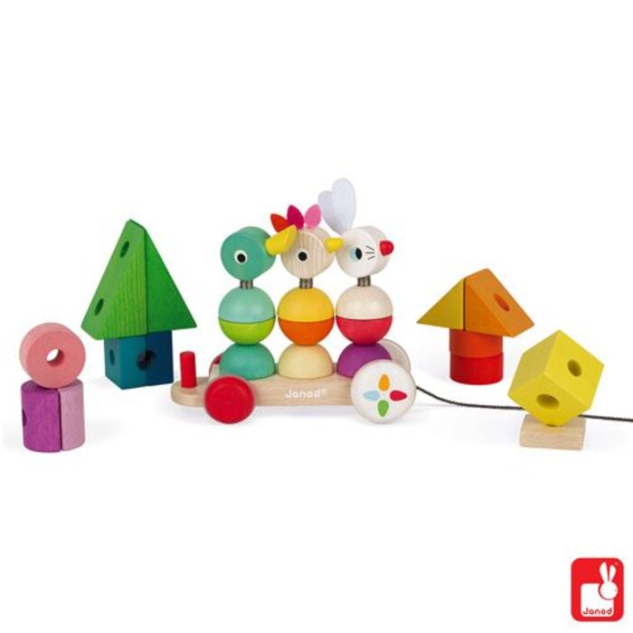 Janod Houten speelgoed -Zigolos - Grote houten Trein