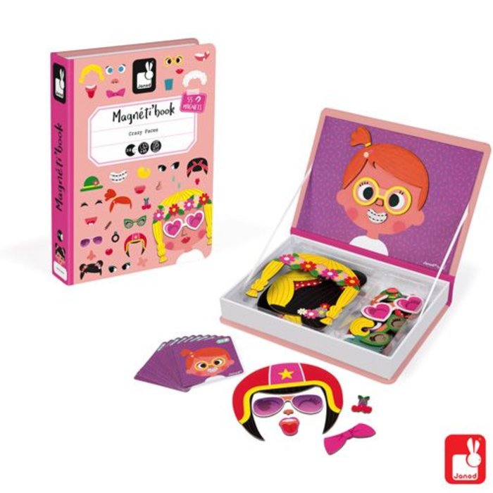 Janod Magnetibook - gekke gezichten meisjes