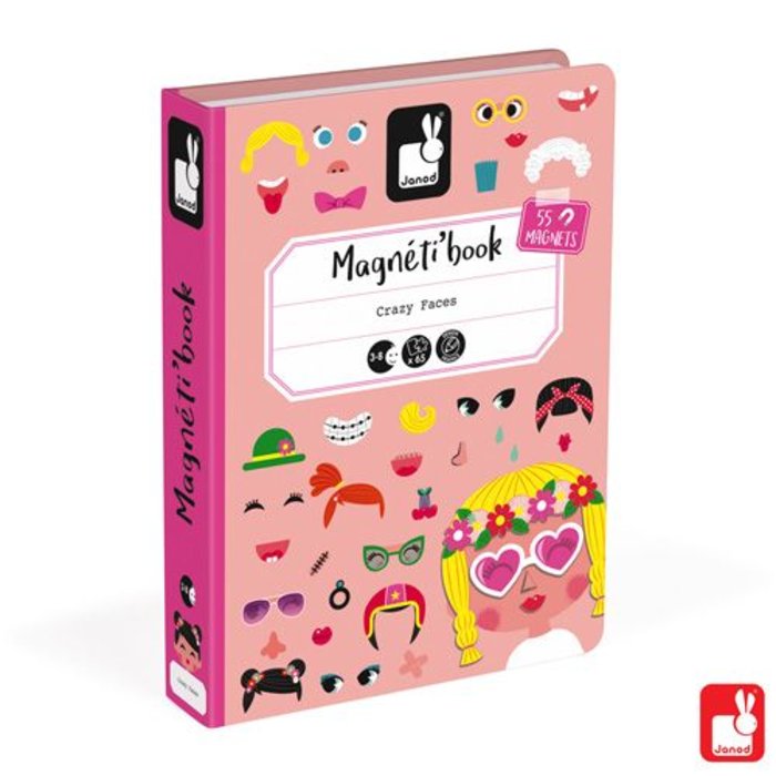 Janod Magnetibook - gekke gezichten meisjes