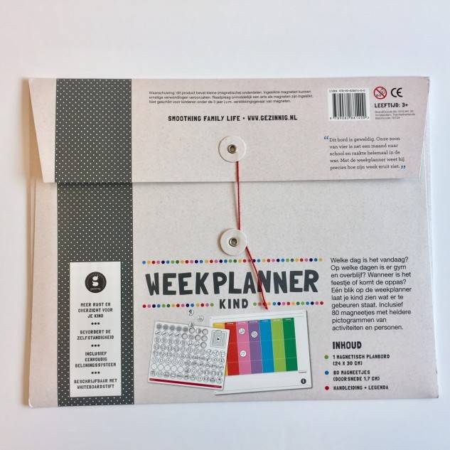 Valkuilen kalligrafie industrie Weekplanner voor kinderen met 80 magneetjes van Gezinnig, op voorraad -  Educatief Speelgoed