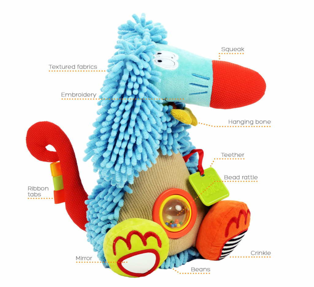 Dolce Toys Afgaanse Hond Alfonso - activiteitenknuffel