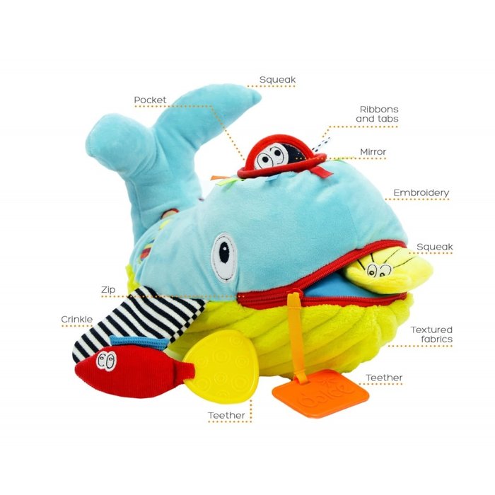 Dolce Toys Walvis Wallie - activiteitenknuffel