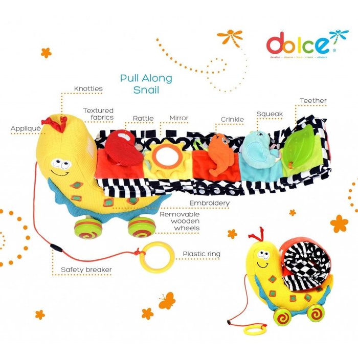 Dolce Toys Slak Semmy -  activiteitenknuffel