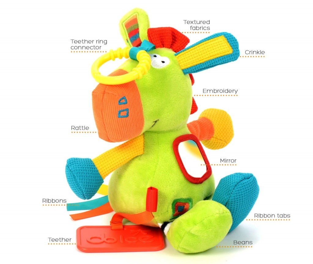 Dolce Toys Pony Polo - activiteitenknuffel