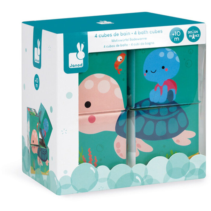 Janod Badspeelgoed - 4 bad kubussen