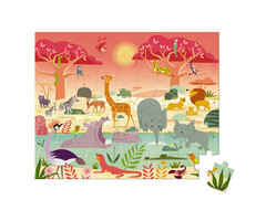 Janod Puzzelkoffer - Het Dierenreservaat (54 stukjes)