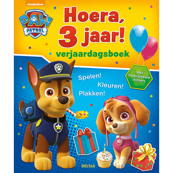 Deltas - Paw Patrol Verjaardagsboek - Paw  Patrol Hoera, 3 jaar!