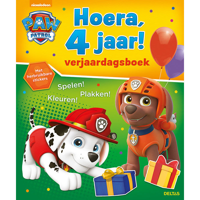 Deltas - Paw Patrol Verjaardagsboek - Paw Patrol Hoera, 4 jaar