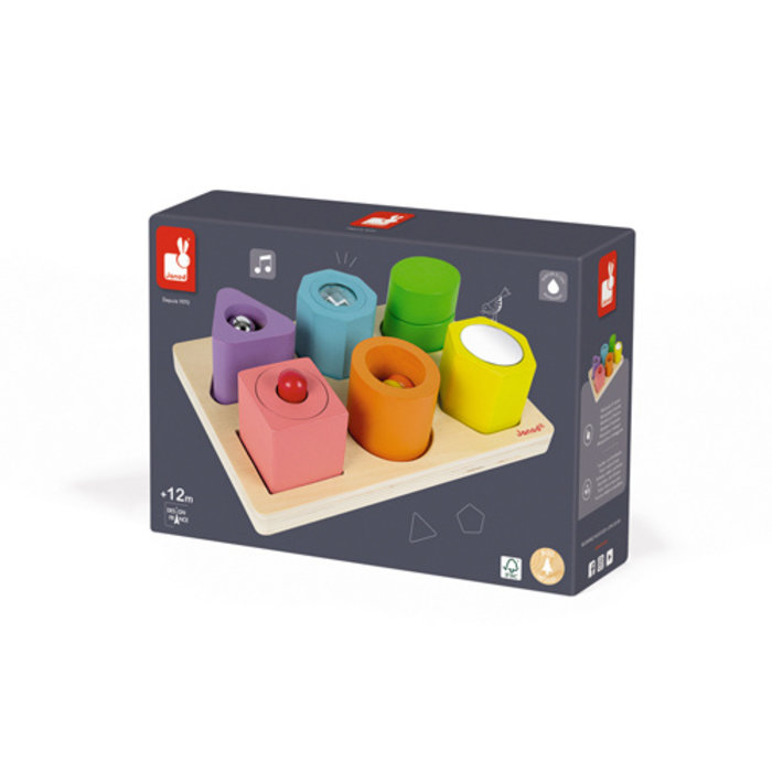 Janod I Wood - vorm en geluid puzzel