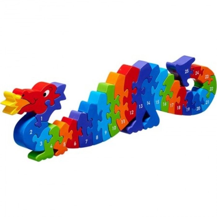 Lanka Kade Cijfer houten puzzel - 1 tot 25 Draak Dazzle (25 stuks)