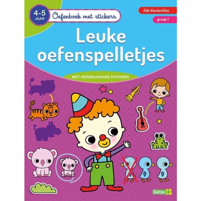 Deltas Oefenboek met stickers - leuke oefenspelletjes (4-5 jaar)