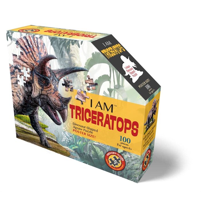 Madd Capp Ik ben puzzel - Triceratops - 100 stukjes, posterformaat