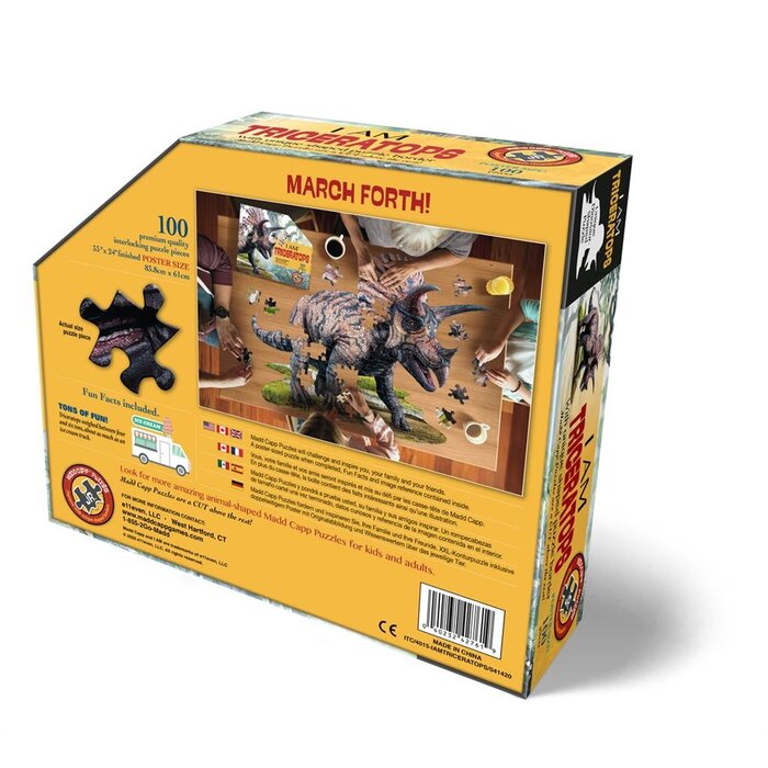 Madd Capp Ik ben puzzel - Triceratops - 100 stukjes, posterformaat