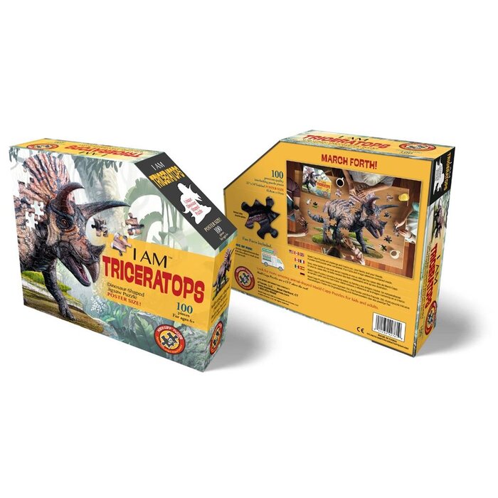 Madd Capp Ik ben puzzel - Triceratops - 100 stukjes, posterformaat