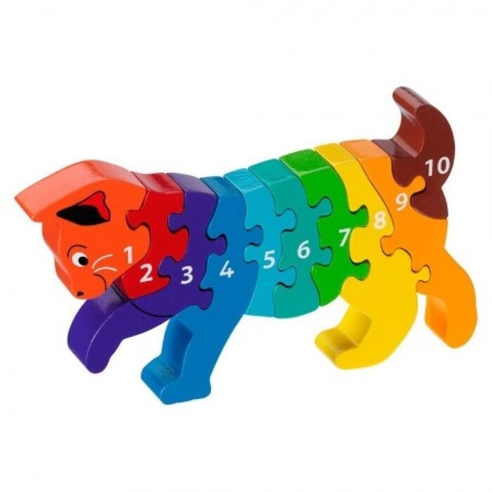 Lanka Kade Cijfer houten puzzel - 1 tot 10 Kat (10 stuks)