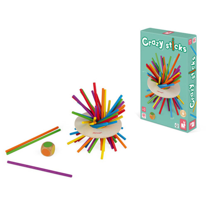 Janod Crazy Sticks (Stokjes) - Behendigheidsspel - Houten speelgoed - 3-8 jaar