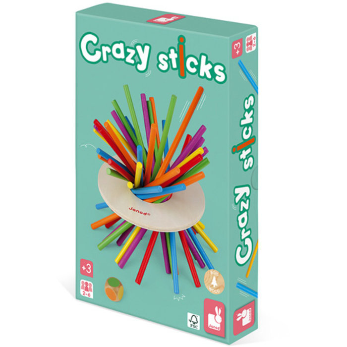 Janod Crazy Sticks (Stokjes) - Behendigheidsspel - Houten speelgoed - 3-8 jaar