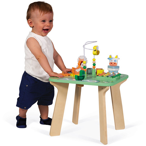 Janod, Activiteiten/speeltafel houten speelgoed - De Weide, peuter Educatief Speelgoed