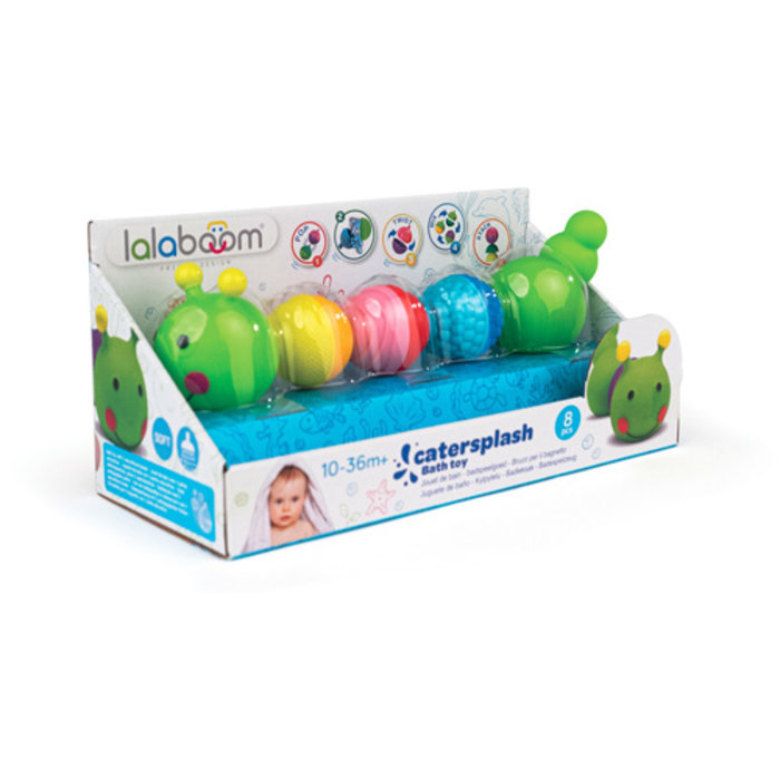 Lalaboom Badspeelgoed - rups van educatieve kralen (8 stuks)