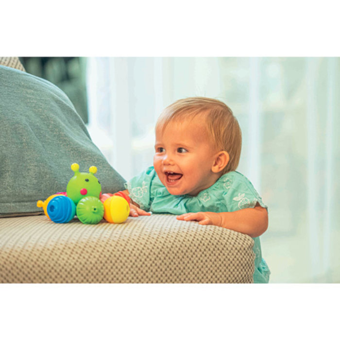 Lalaboom Badspeelgoed - rups van educatieve kralen (8 stuks)