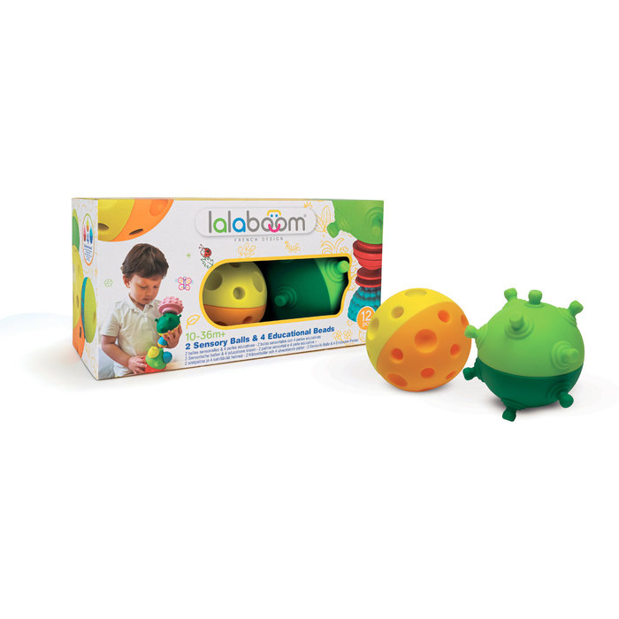 Lalaboom Sensorische ballen en educatieve kralen ( 12 stuks )