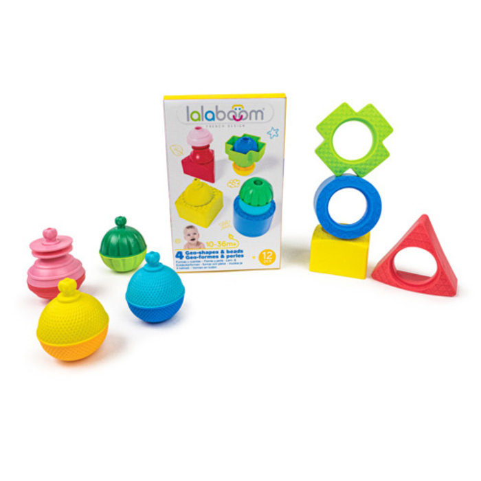 Lalaboom Vormen en educatieve kralen ( 12 stuks )
