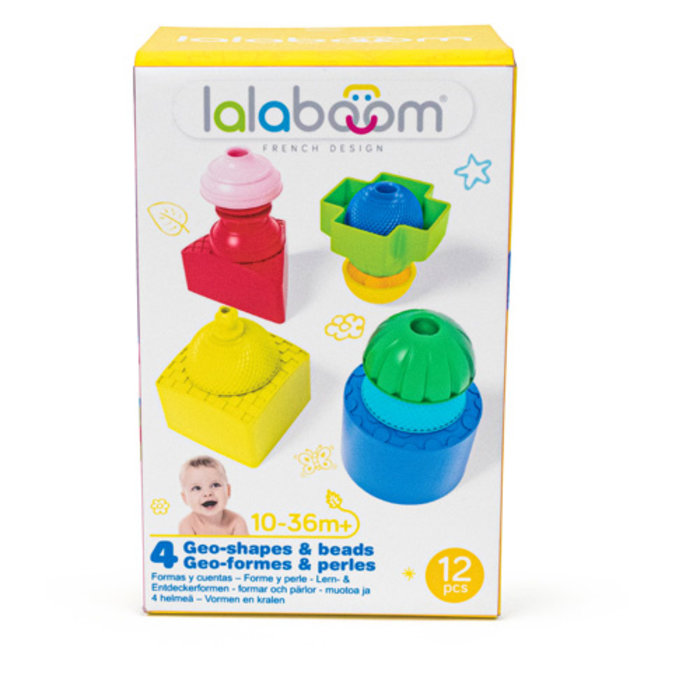 Lalaboom Vormen en educatieve kralen ( 12 stuks )