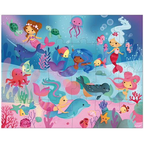 Janod Puzzelkoffer - zeemeerminnen (24 stukjes)
