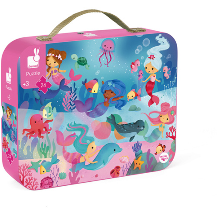 Janod Puzzelkoffer - zeemeerminnen (24 stukjes)
