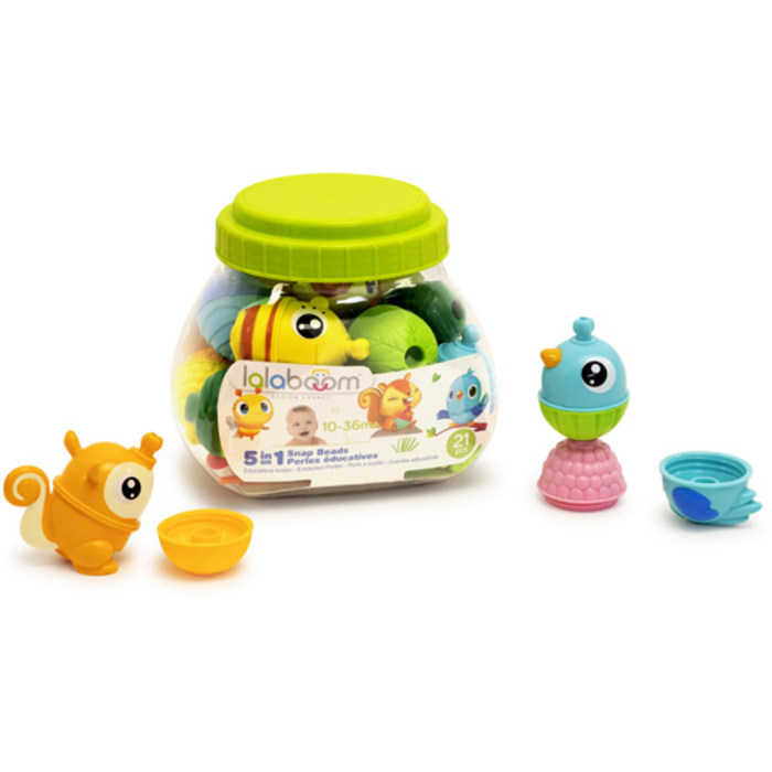 Lalaboom Educatieve kralen met 3 dieren (21 stuks)