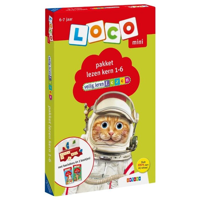 Loco Veilig Leren Lezen pakket, basisdoos en 2 boekjes - kern 1-6 (mini)