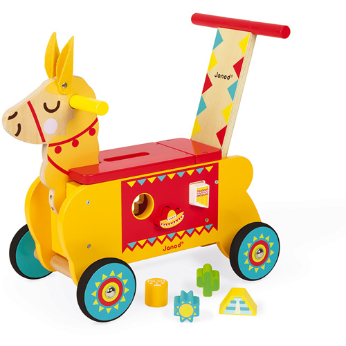 nakomelingen Klagen Werkgever Janod, Houten loopauto, de Lama, kleurig, 1-3 jaar, op voorraad - Educatief  Speelgoed